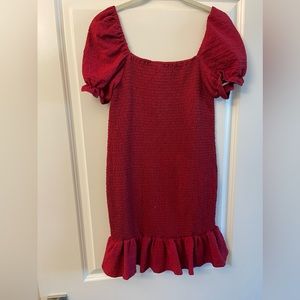 Red body con dress